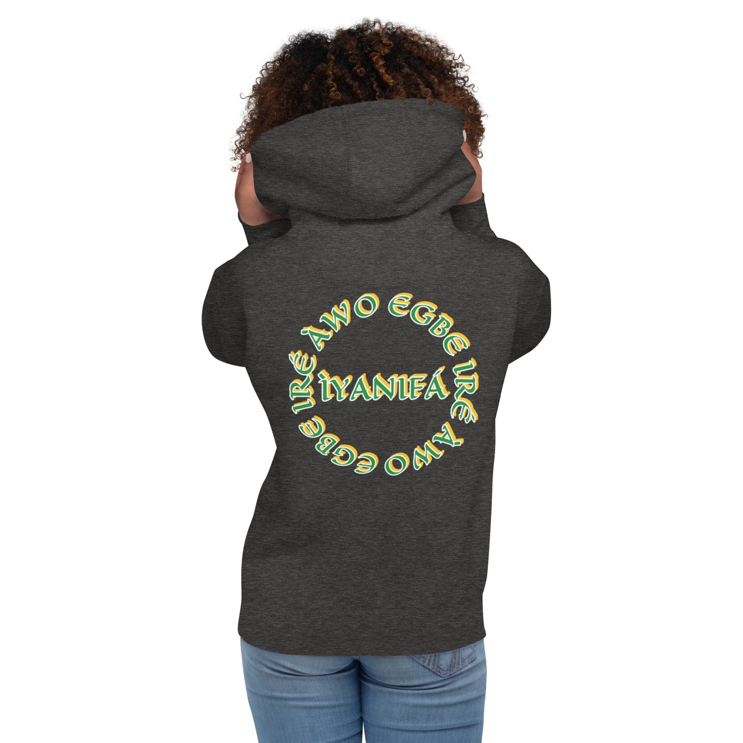 Egbe Iré ÀWO Signature Logo 6 Ifa Lucumi ÌYANIFÁ Embroidered Unisex Hoodie