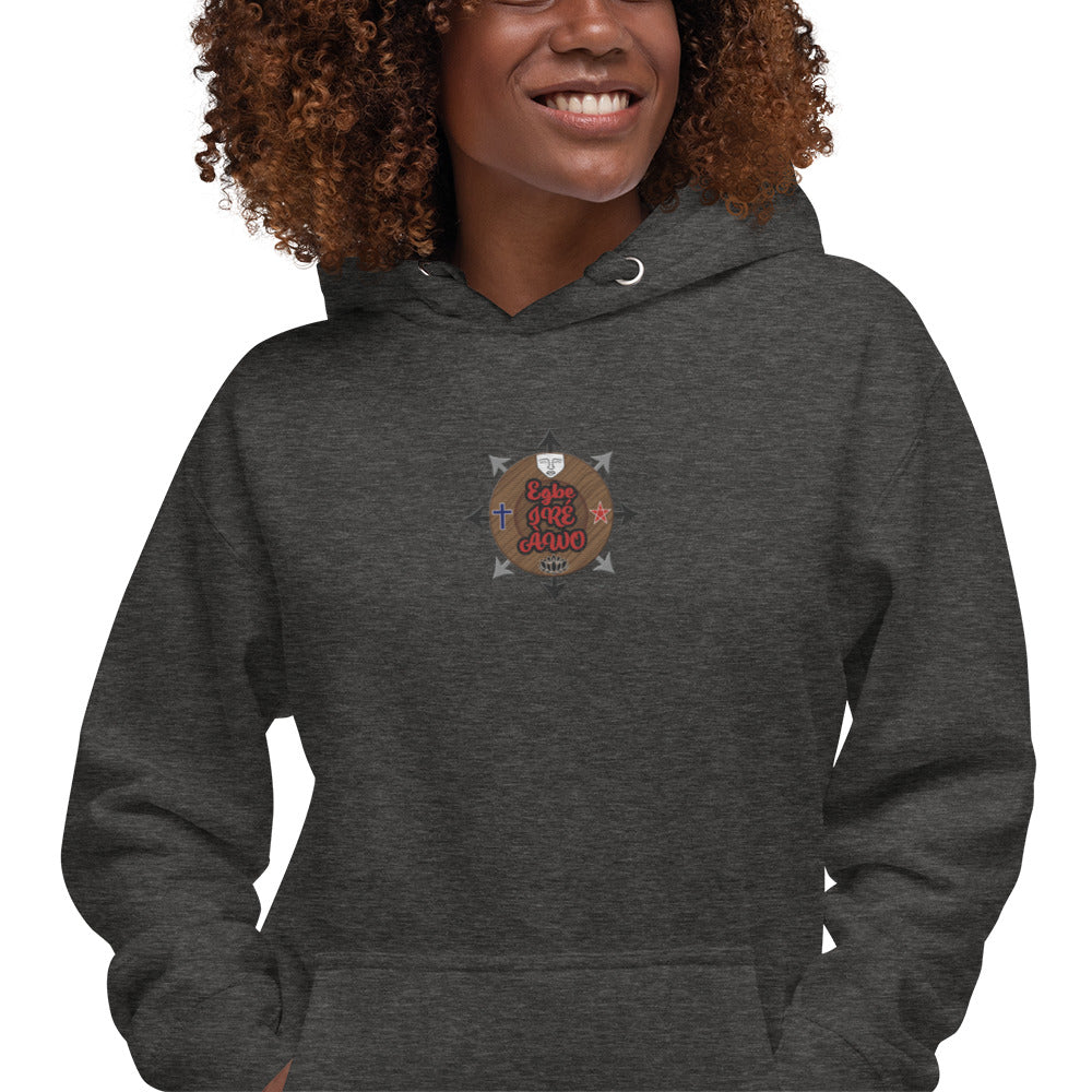 Egbe IRÉ ÀWO Signature Logo 6 ÌYANIFÁ Embroidered Unisex Hoodie