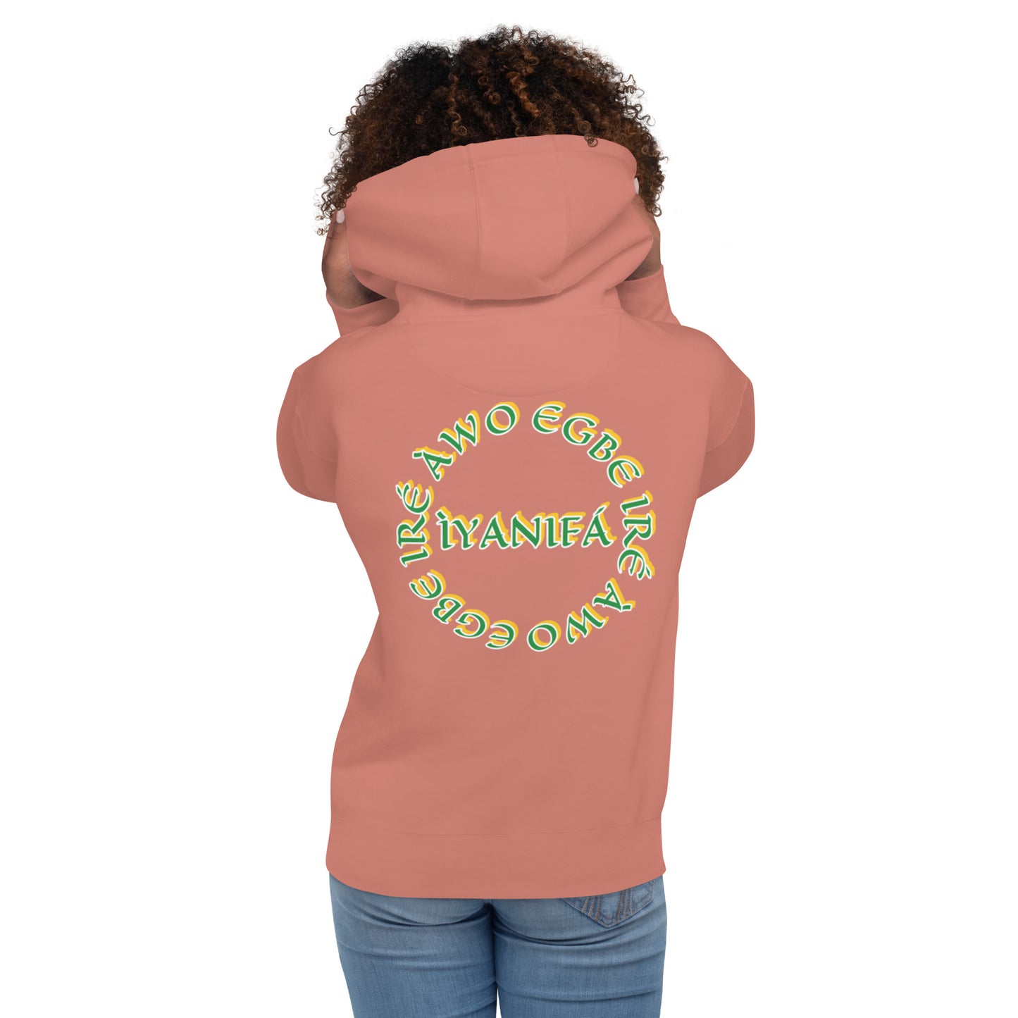 Egbe Iré ÀWO Signature Logo 6 Ifa Lucumi ÌYANIFÁ Embroidered Unisex Hoodie