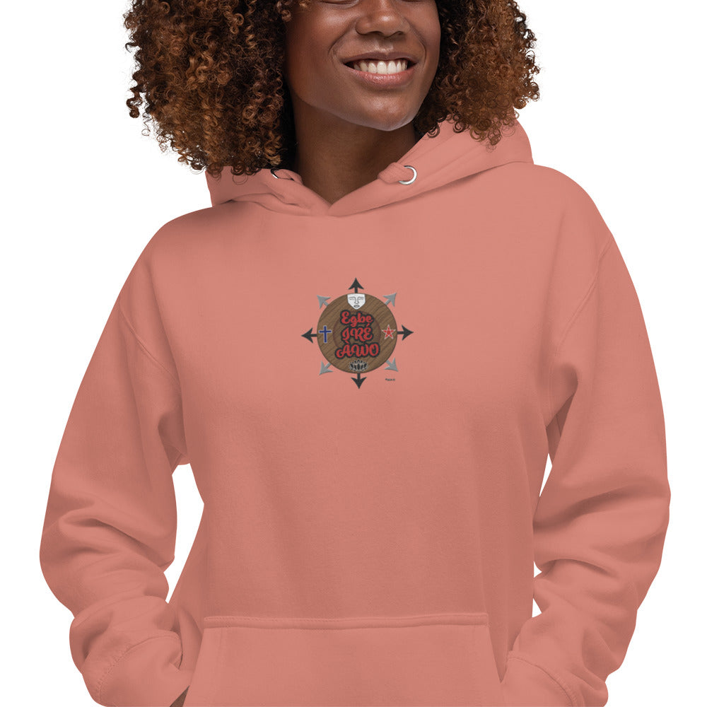 Egbe IRÉ ÀWO Signature Logo 6 ÌYANIFÁ Embroidered Unisex Hoodie