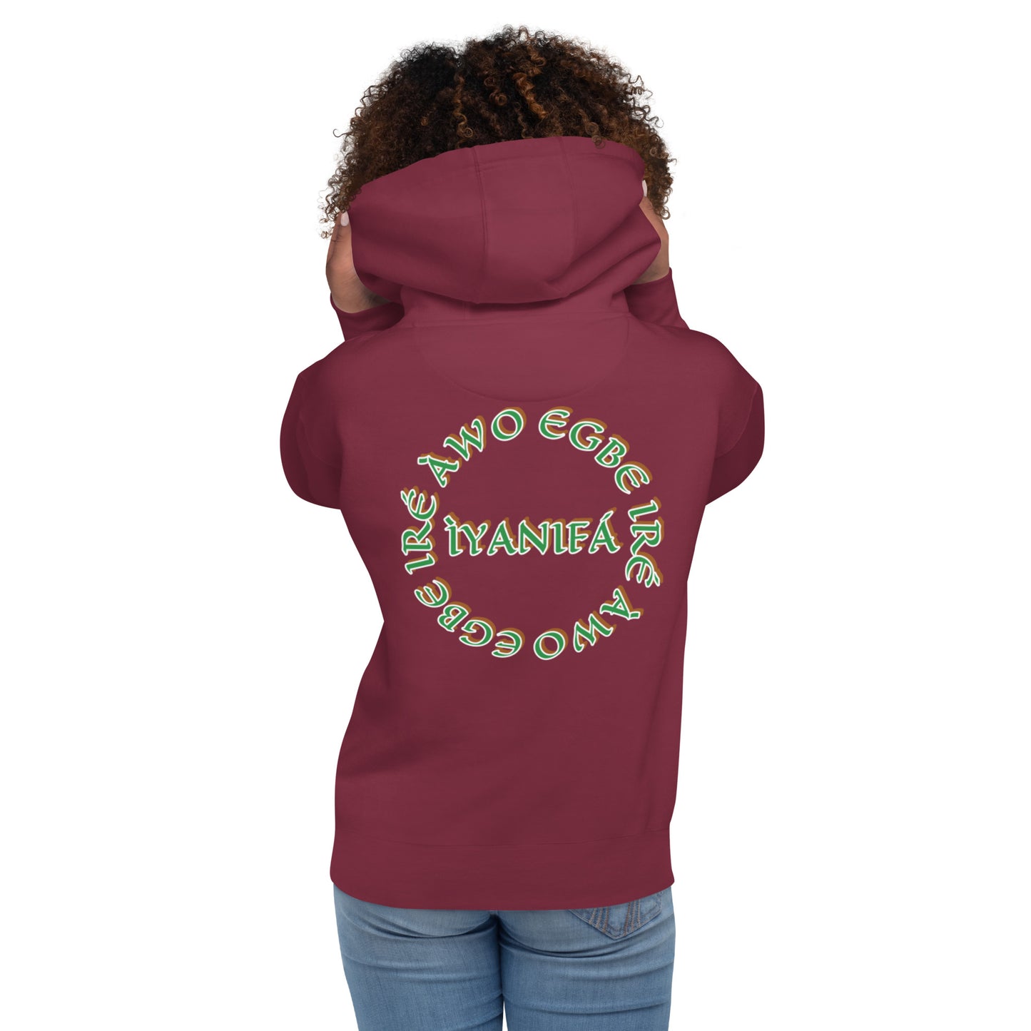 Egbe Iré ÀWO Signature Logo 6 Ifa Isese ÌYANIFÁ Embroidered Unisex Hoodie