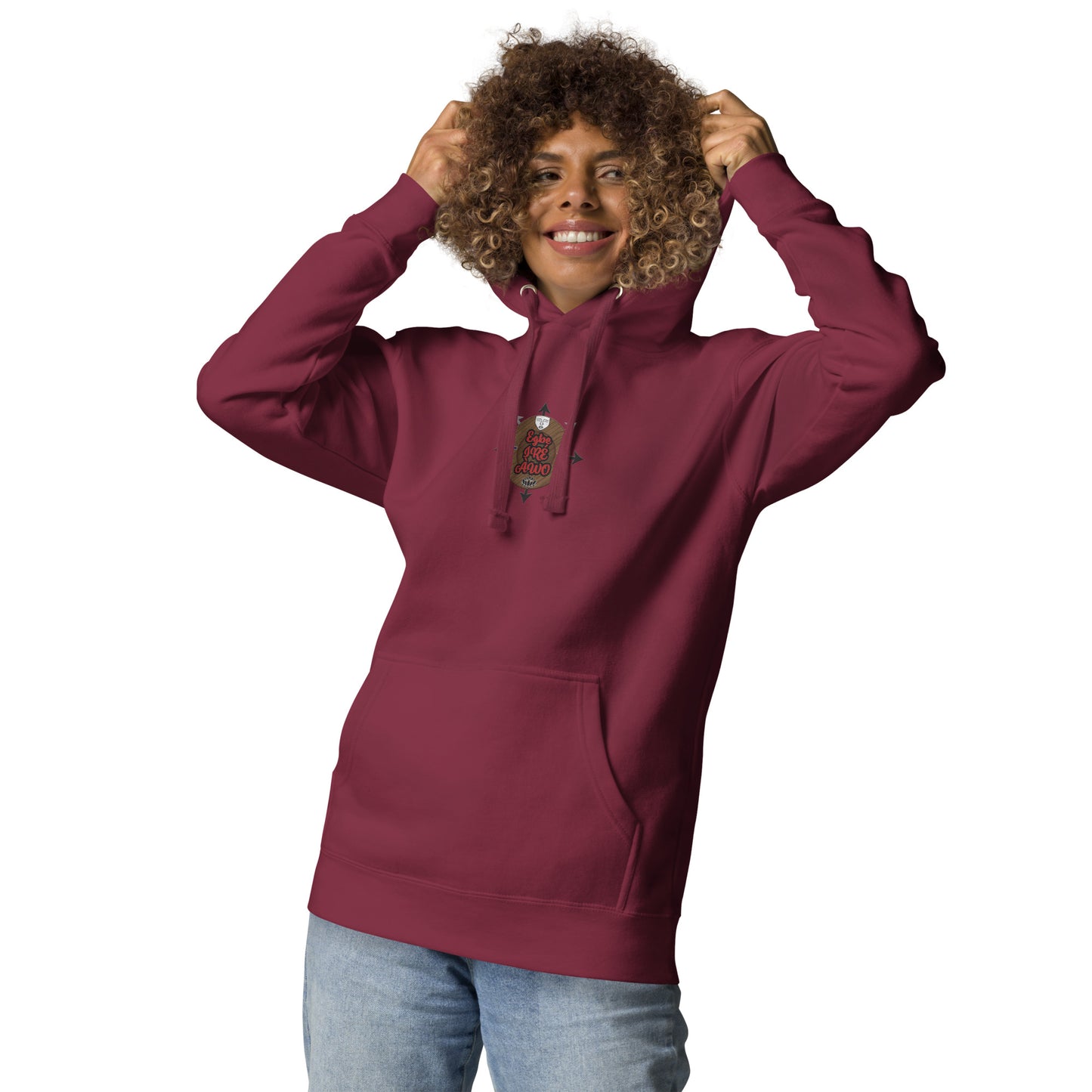 Egbe IRÉ ÀWO Signature Logo 6 ÁJÉ Embroidered Unisex Hoodie