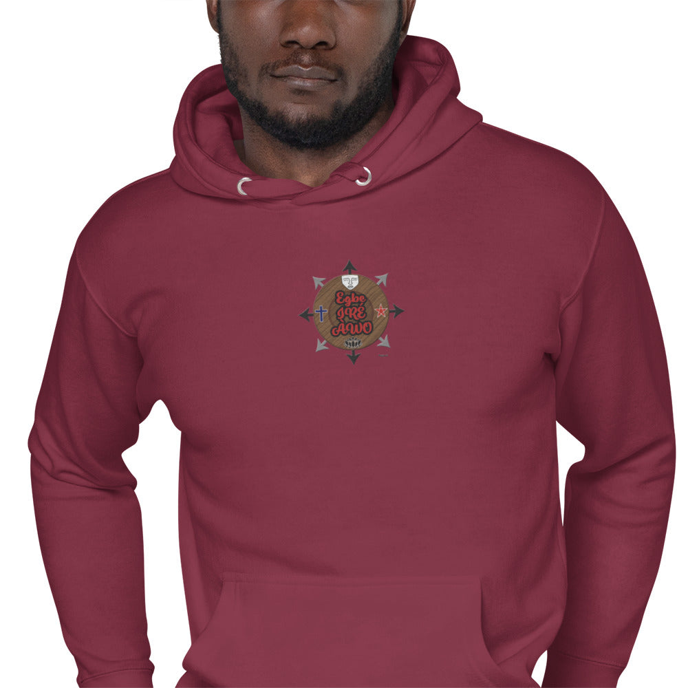 Egbe IRÉ ÀWO Signature Logo 6 ÀWO Embroidered Unisex Hoodie