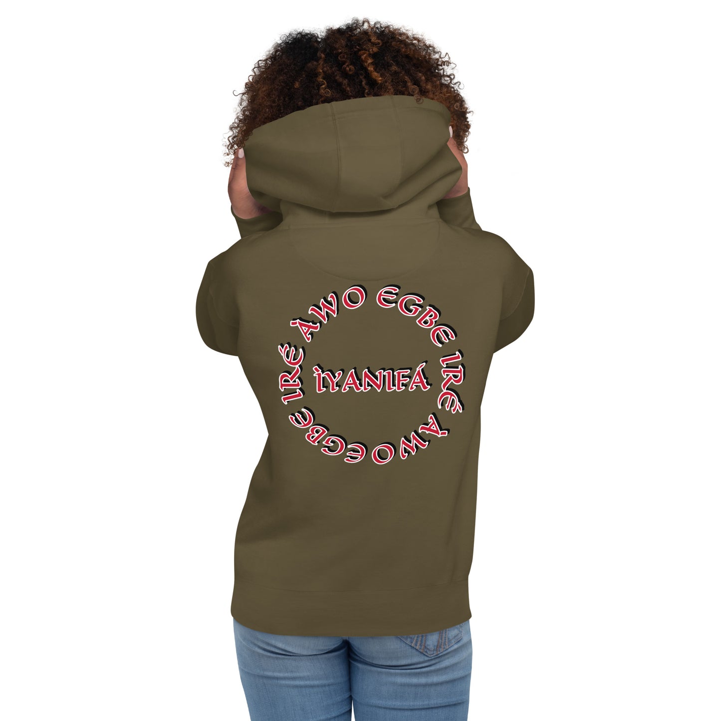 Egbe IRÉ ÀWO Signature Logo 6 ÌYANIFÁ Embroidered Unisex Hoodie