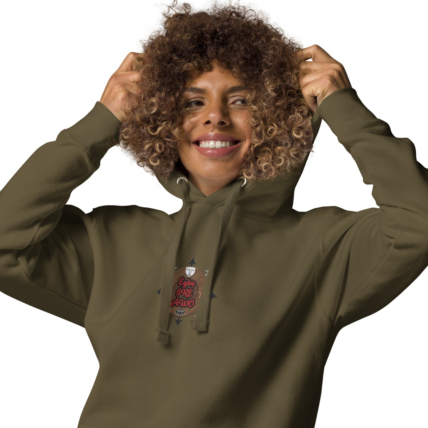 Egbe IRÉ ÀWO Signature Logo 6 ÁJÉ Embroidered Unisex Hoodie