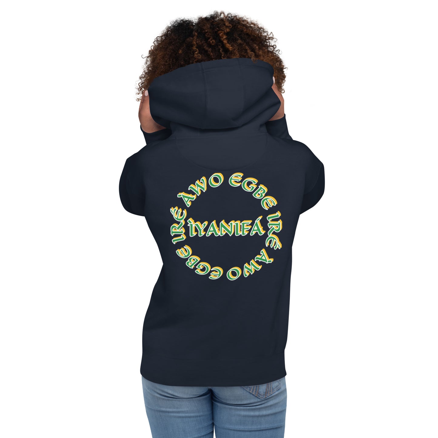 Egbe Iré ÀWO Signature Logo 6 Ifa Lucumi ÌYANIFÁ Embroidered Unisex Hoodie