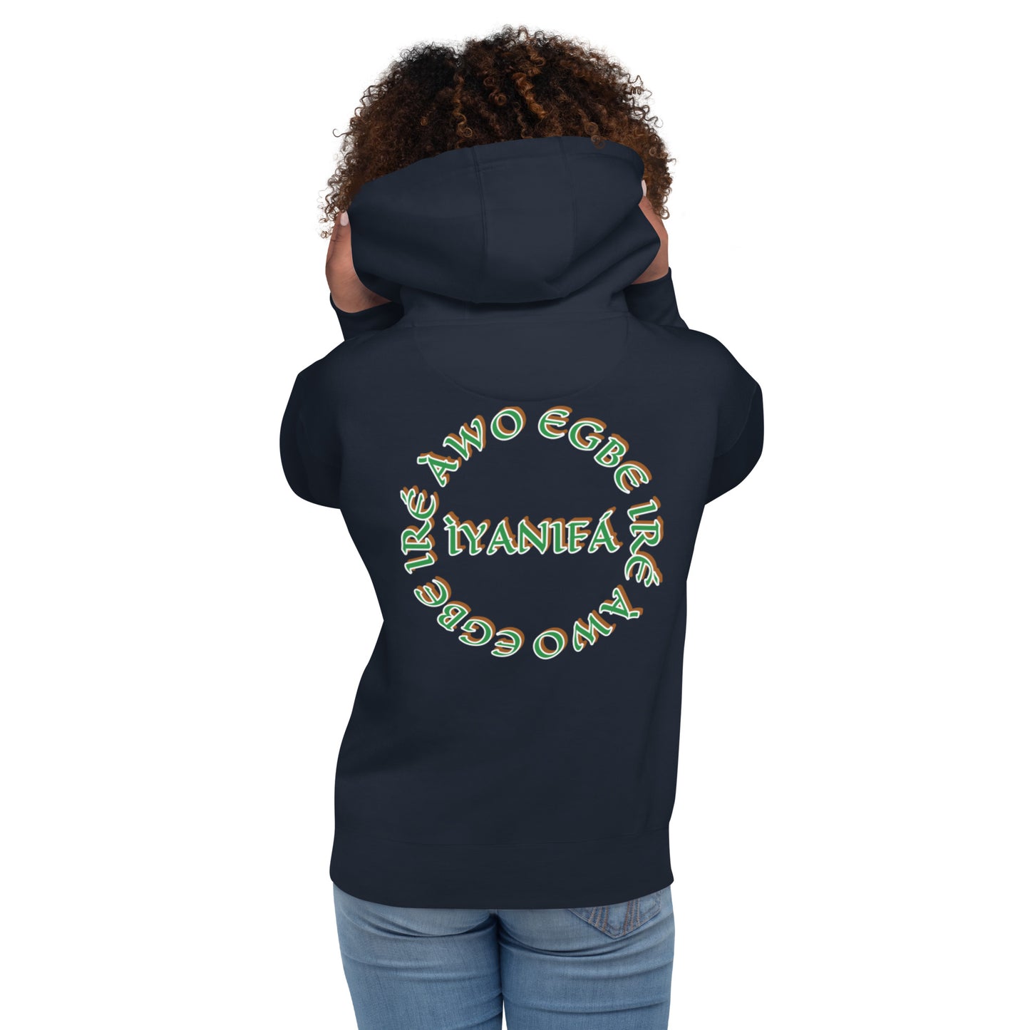 Egbe Iré ÀWO Signature Logo 6 Ifa Isese ÌYANIFÁ Embroidered Unisex Hoodie