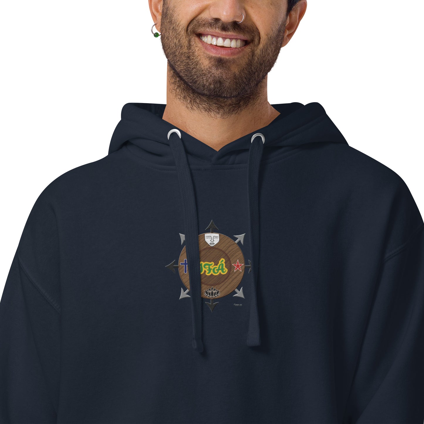 Egbe Iré ÀWO Signature Logo 6 Ifa Lucumi ÀWO Embroidered Unisex Hoodie