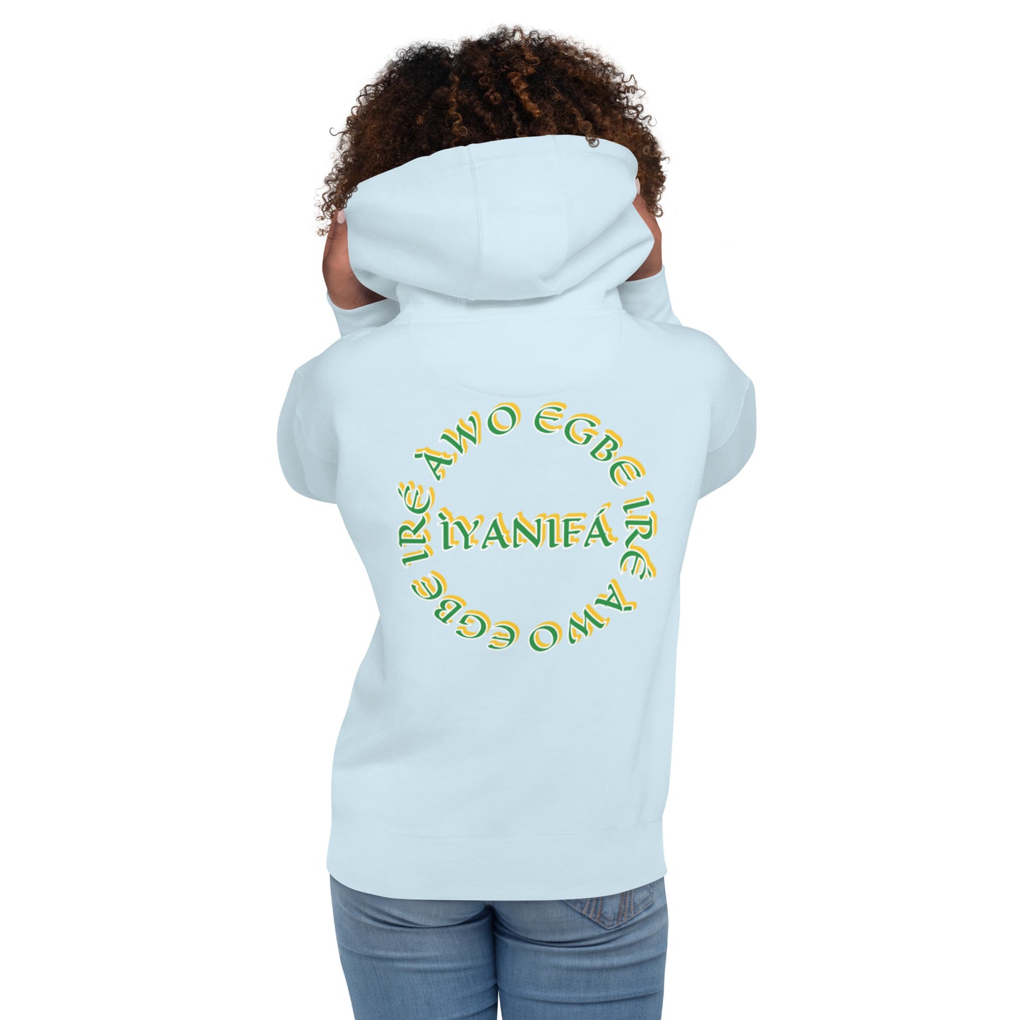 Egbe Iré ÀWO Signature Logo 6 Ifa Lucumi ÌYANIFÁ Embroidered Unisex Hoodie