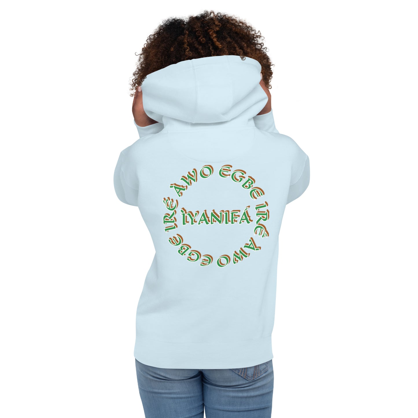 Egbe Iré ÀWO Signature Logo 6 Ifa Isese ÌYANIFÁ Embroidered Unisex Hoodie