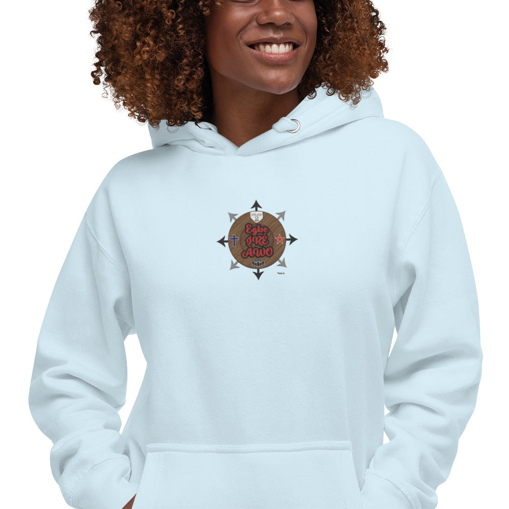 Egbe IRÉ ÀWO Signature Logo 6 ÌYANIFÁ Embroidered Unisex Hoodie