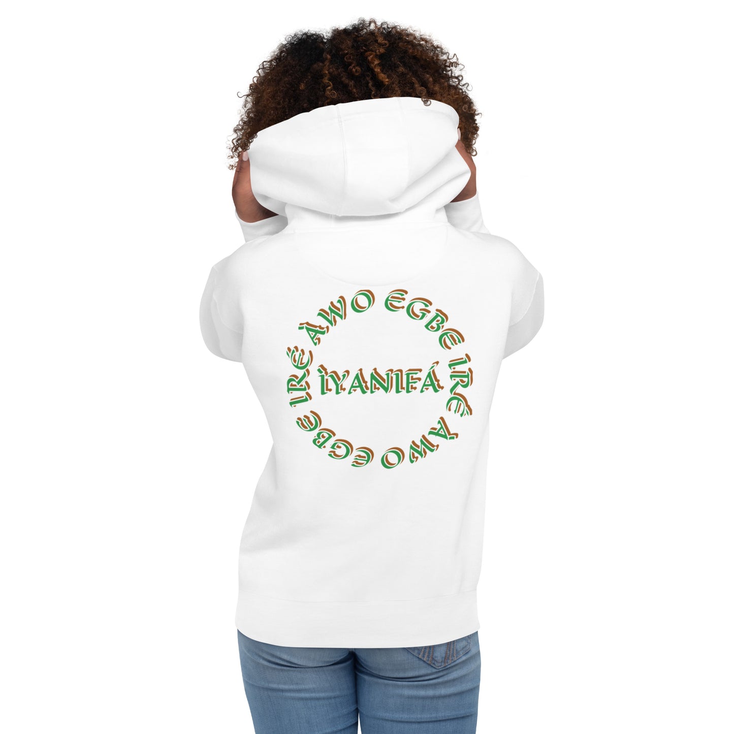 Egbe Iré ÀWO Signature Logo 6 Ifa Isese ÌYANIFÁ Embroidered Unisex Hoodie