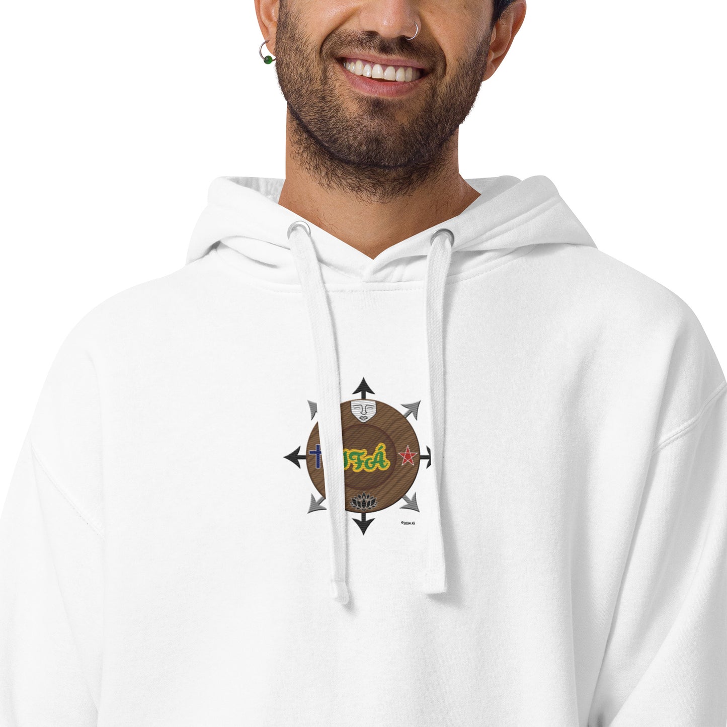 Egbe Iré ÀWO Signature Logo 6 Ifa Lucumi ÀWO Embroidered Unisex Hoodie