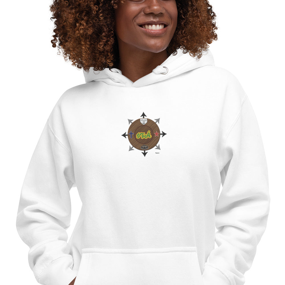 Egbe Iré ÀWO Signature Logo 6 Ifa Lucumi ÌYANIFÁ Embroidered Unisex Hoodie