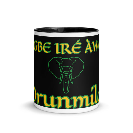 Egbe Orunmila Lucumi reverse black Mug with Color Inside