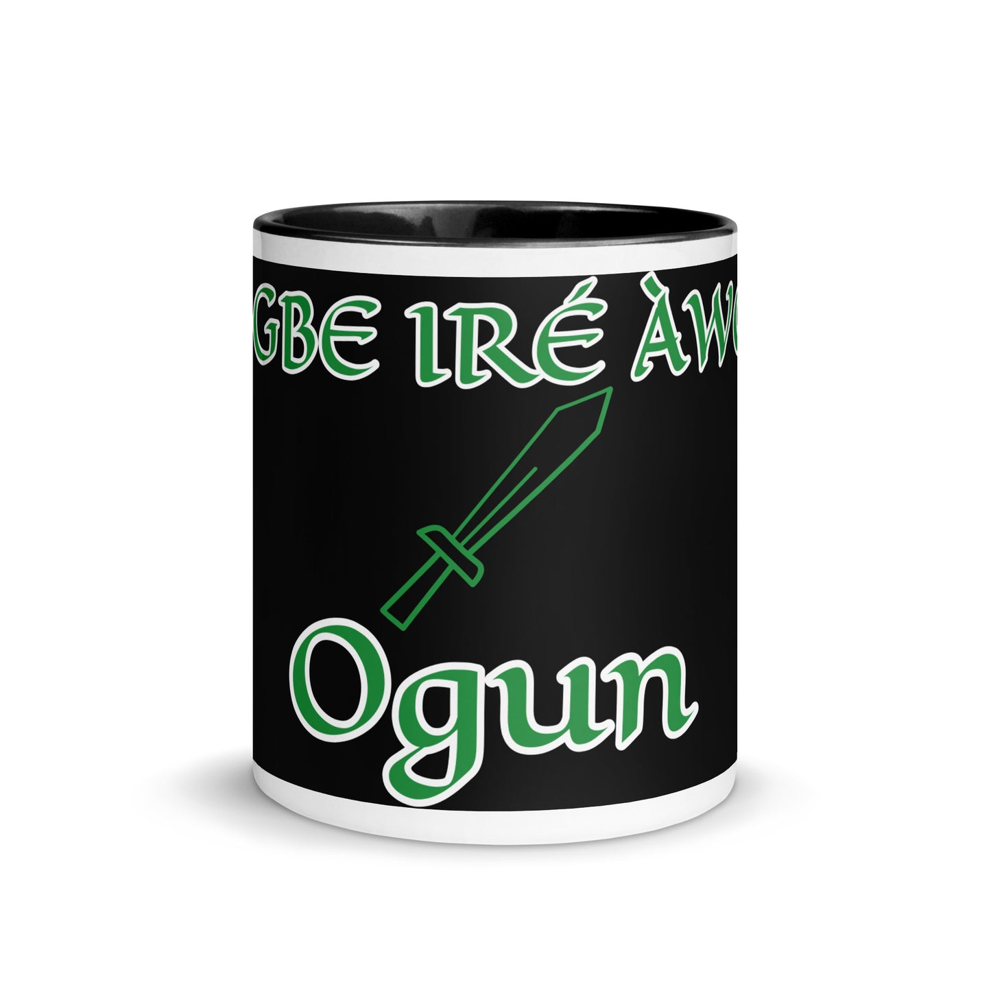 Egbe Ogun Black Mug with Color Inside