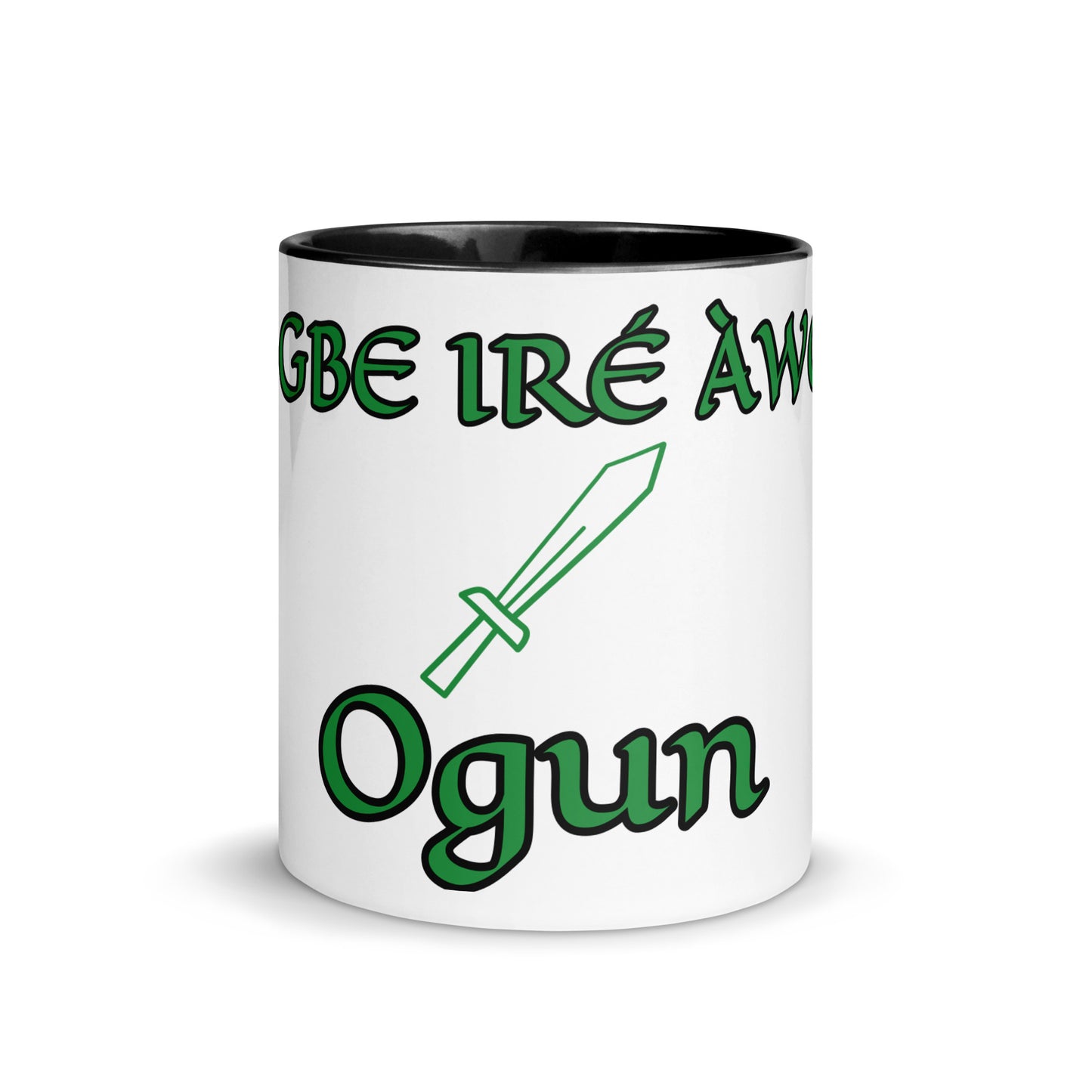 Egbe Ogun White Mug with Color Inside