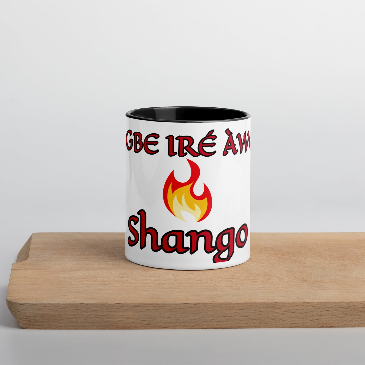 Egbe Shango White Mug with Color Inside