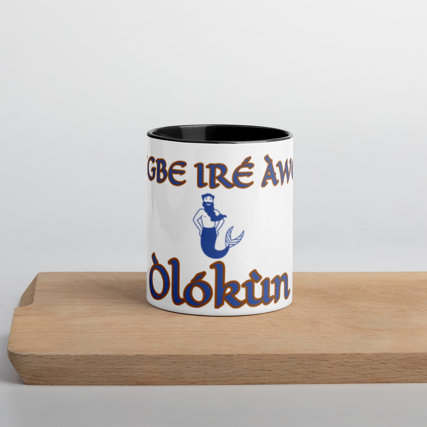 Egbe Olokun white Mug with Color Inside