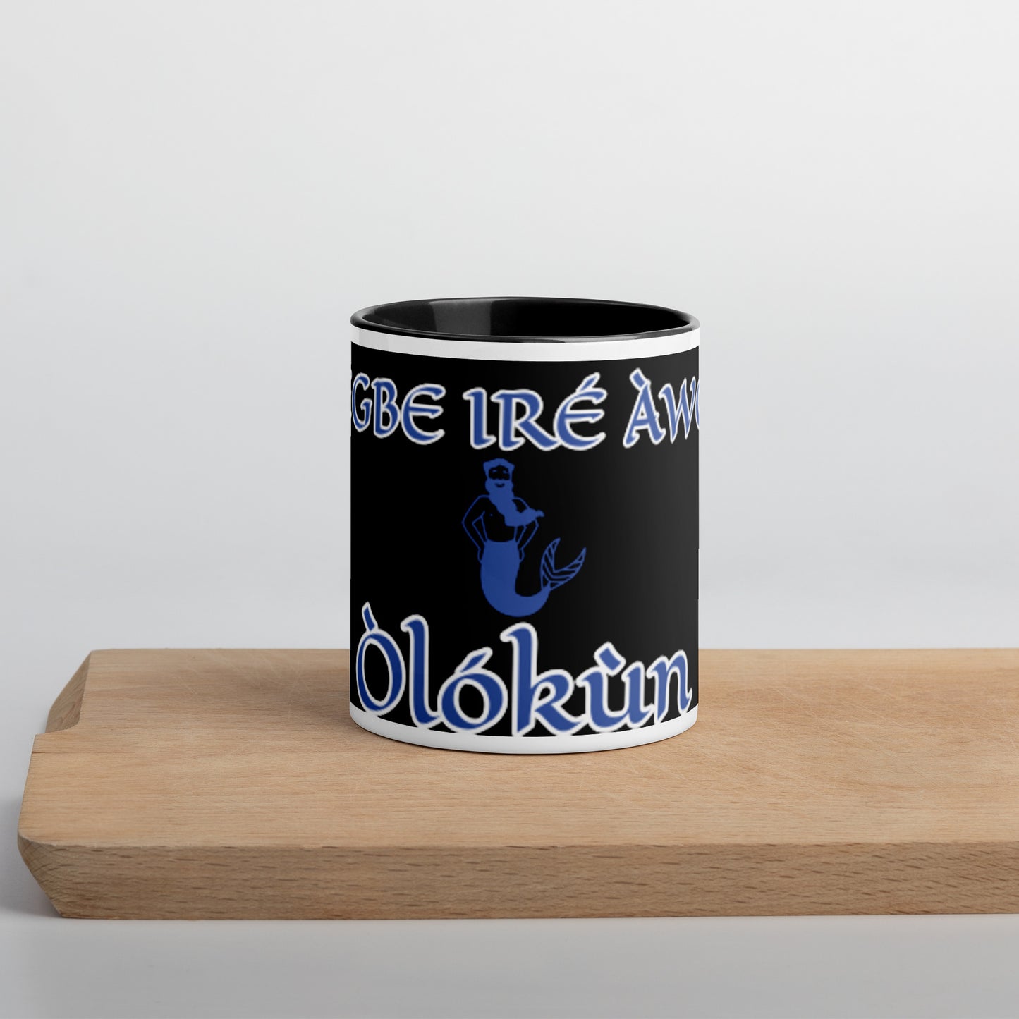 Egbe Olokun black Mug with Color Inside