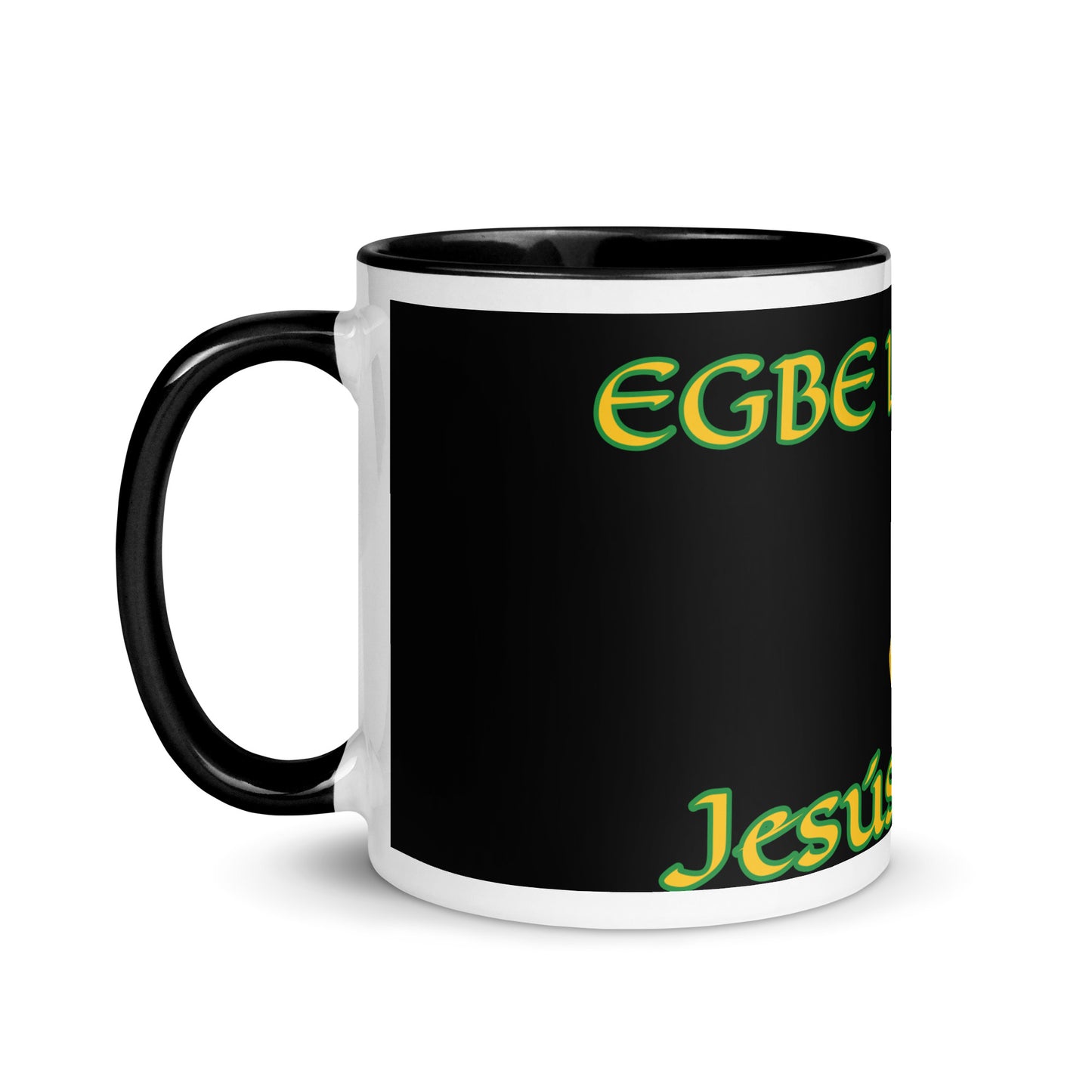 Egbe Jesús Cristo Lucumi Black Mug with Color Inside