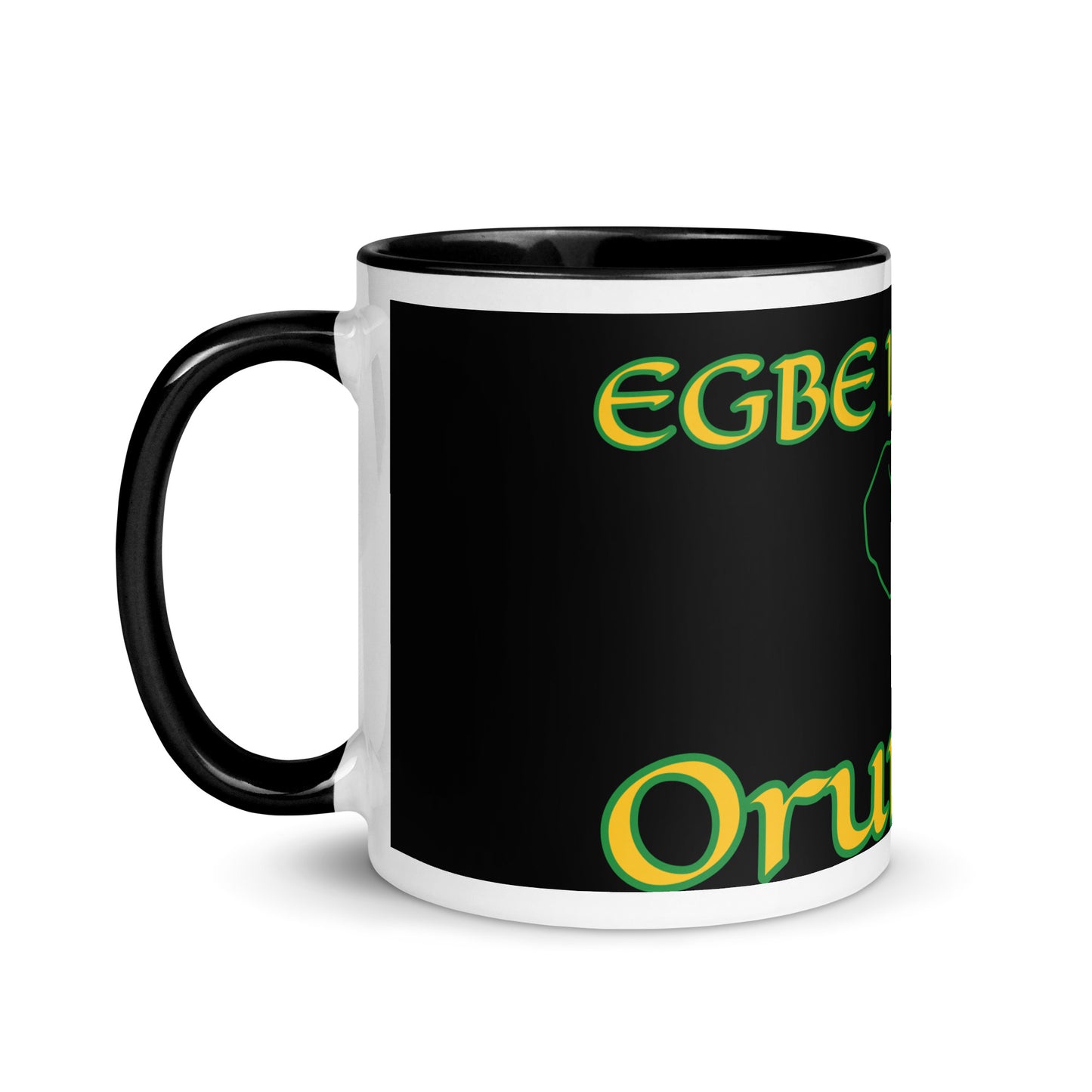 Egbe Orunmila Lucumi reverse black Mug with Color Inside