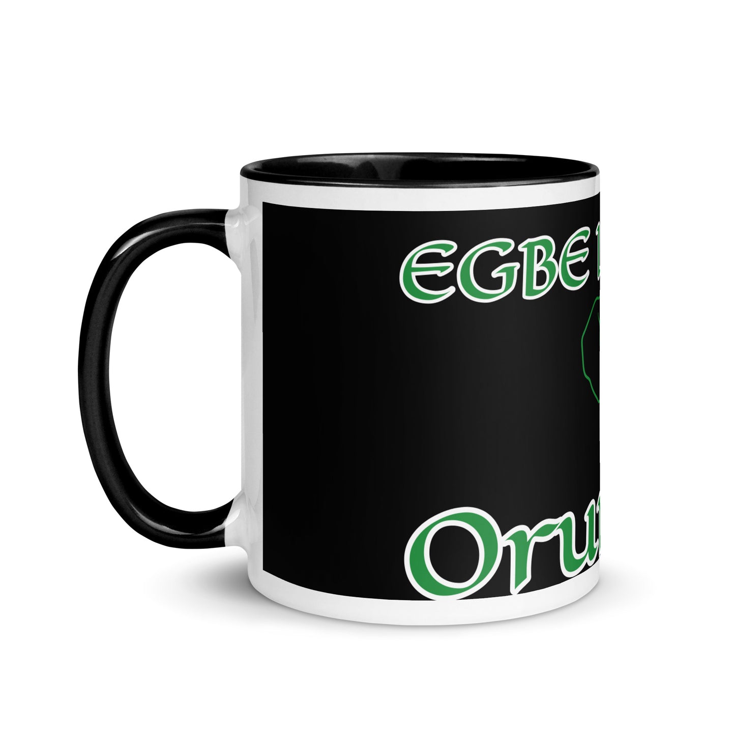 Egbe Orunmila Ájé ju Ogun black Mug with Color Inside