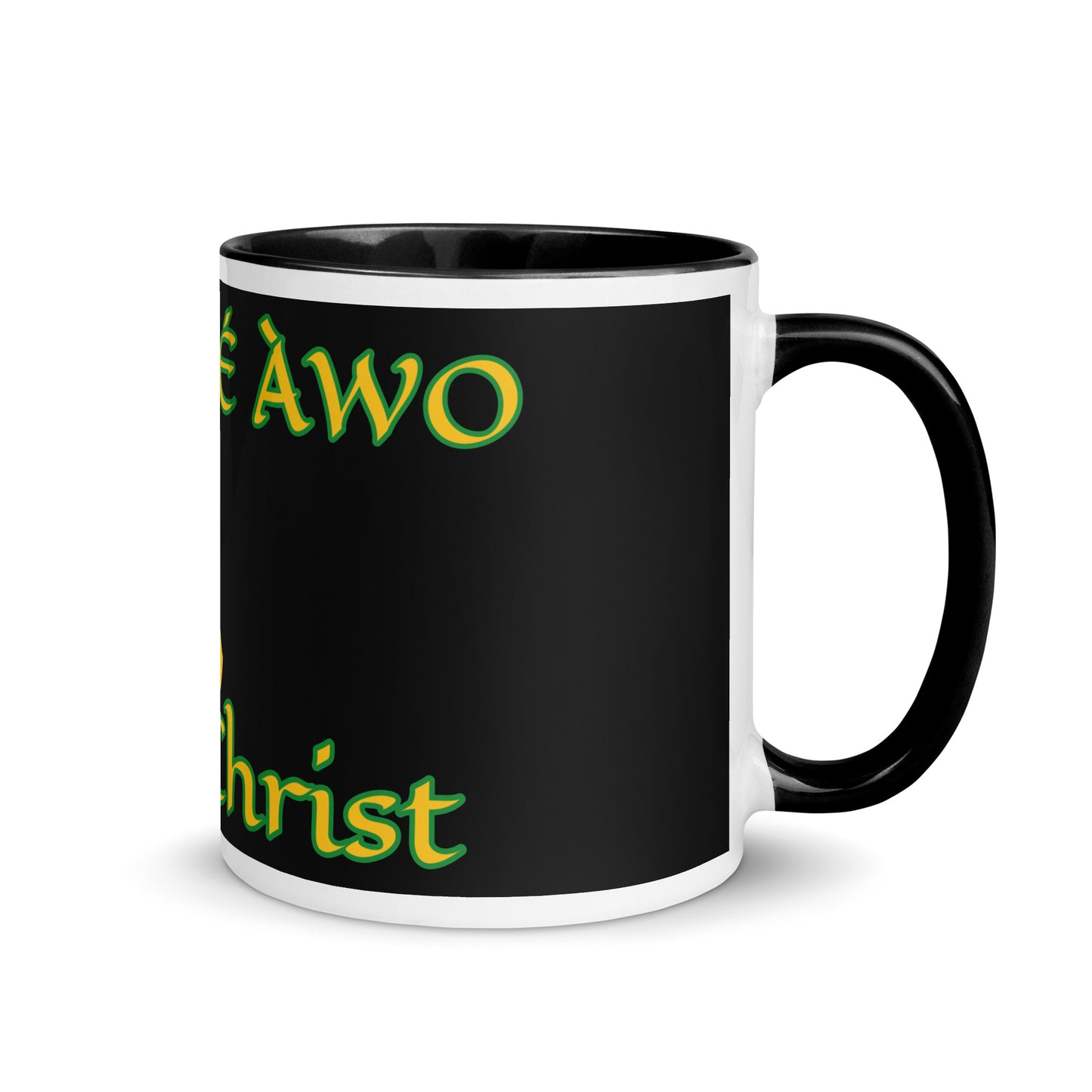 Egbe Jesus Christ black Mug with Color Inside