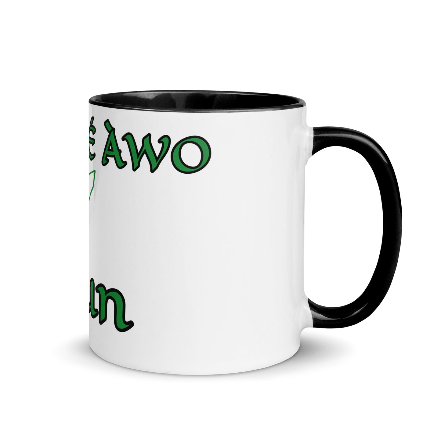 Egbe Ogun White Mug with Color Inside