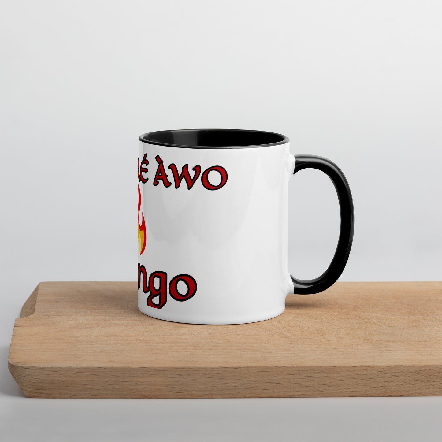 Egbe Shango White Mug with Color Inside