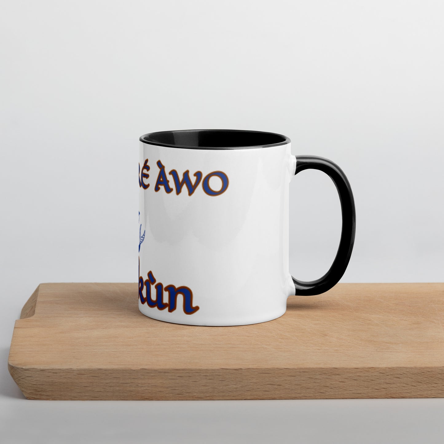 Egbe Olokun white Mug with Color Inside