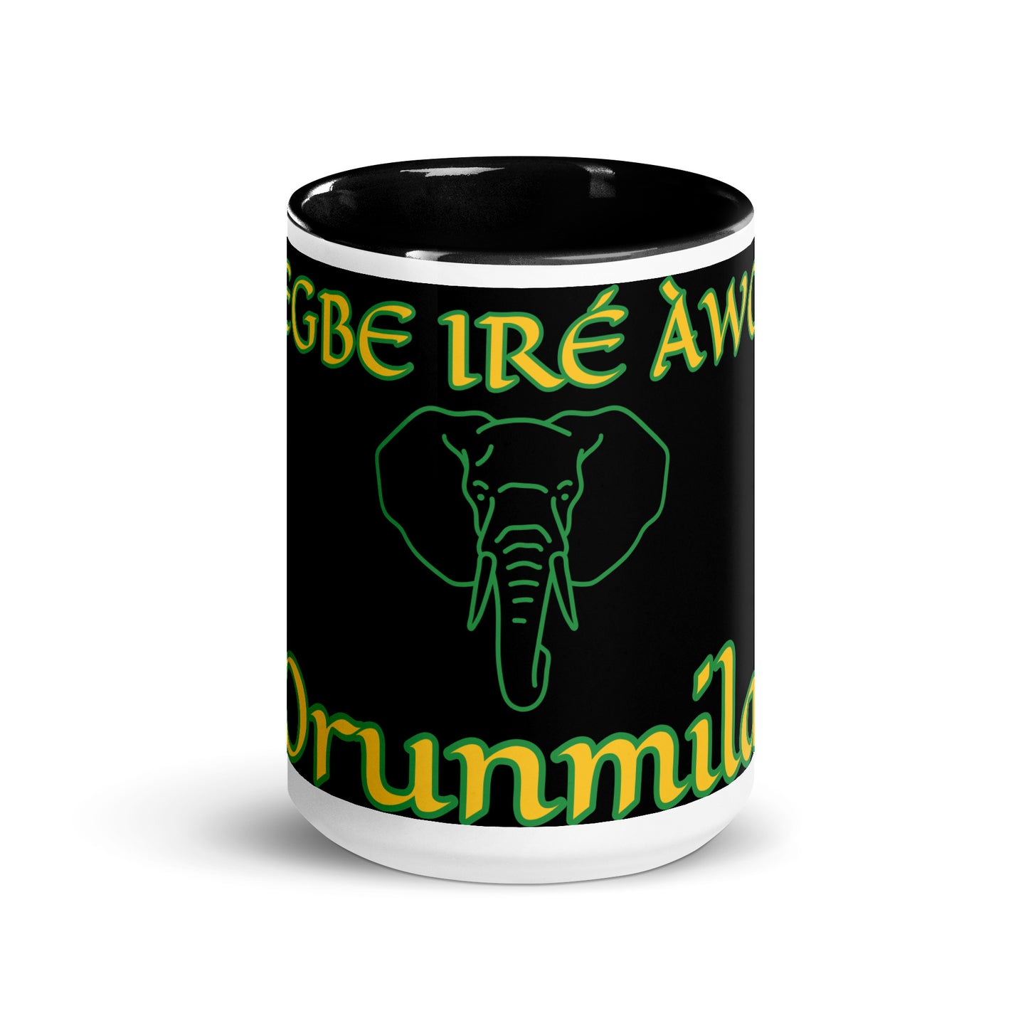 Egbe Orunmila Lucumi reverse black Mug with Color Inside