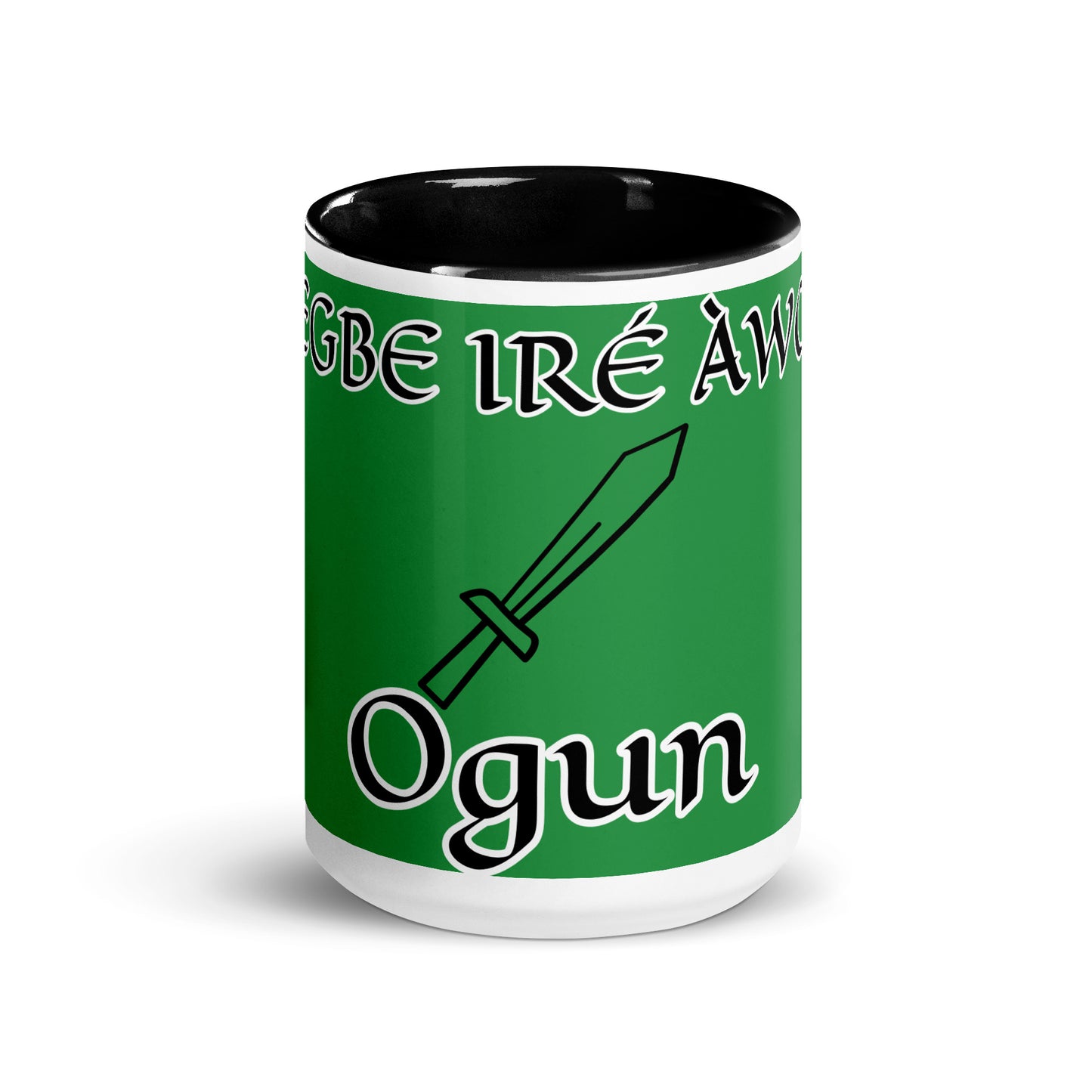 Egbe Ogun Green Mug with Color Inside