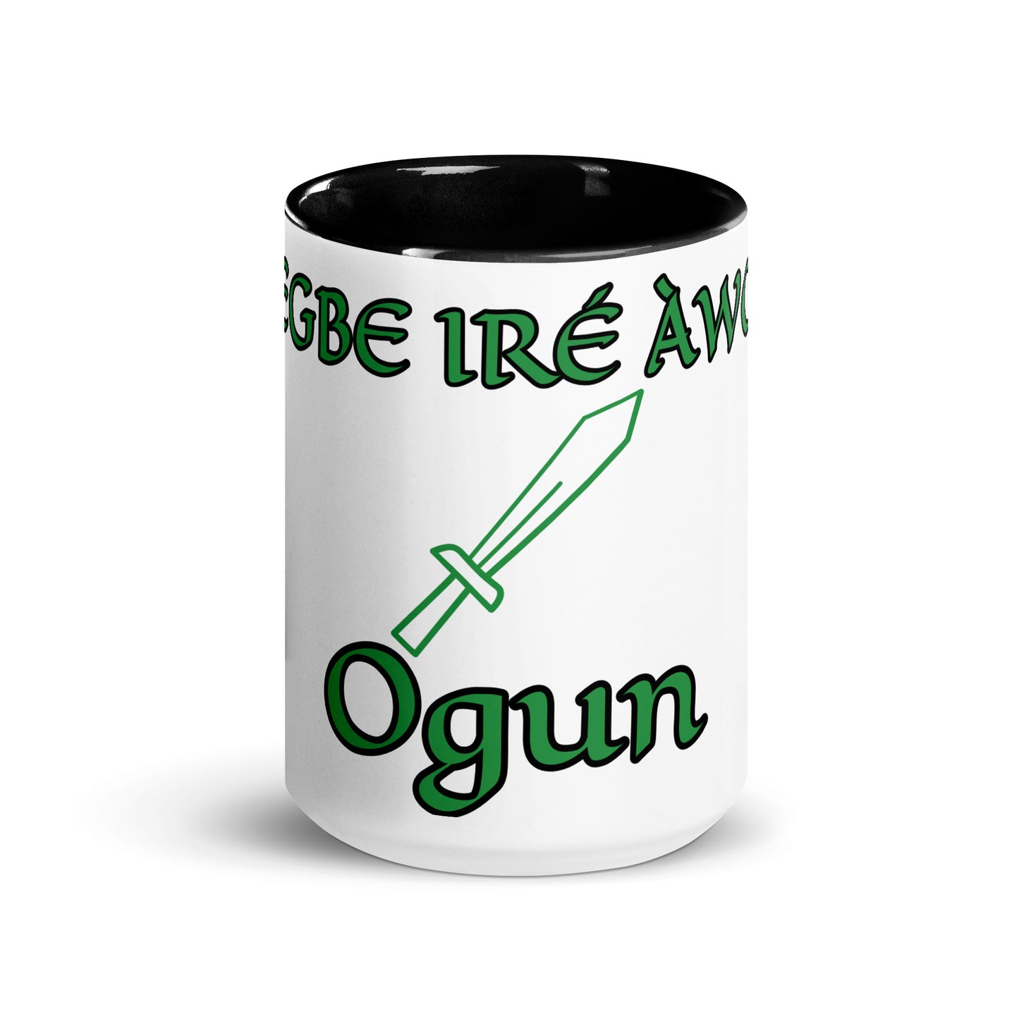 Egbe Ogun White Mug with Color Inside