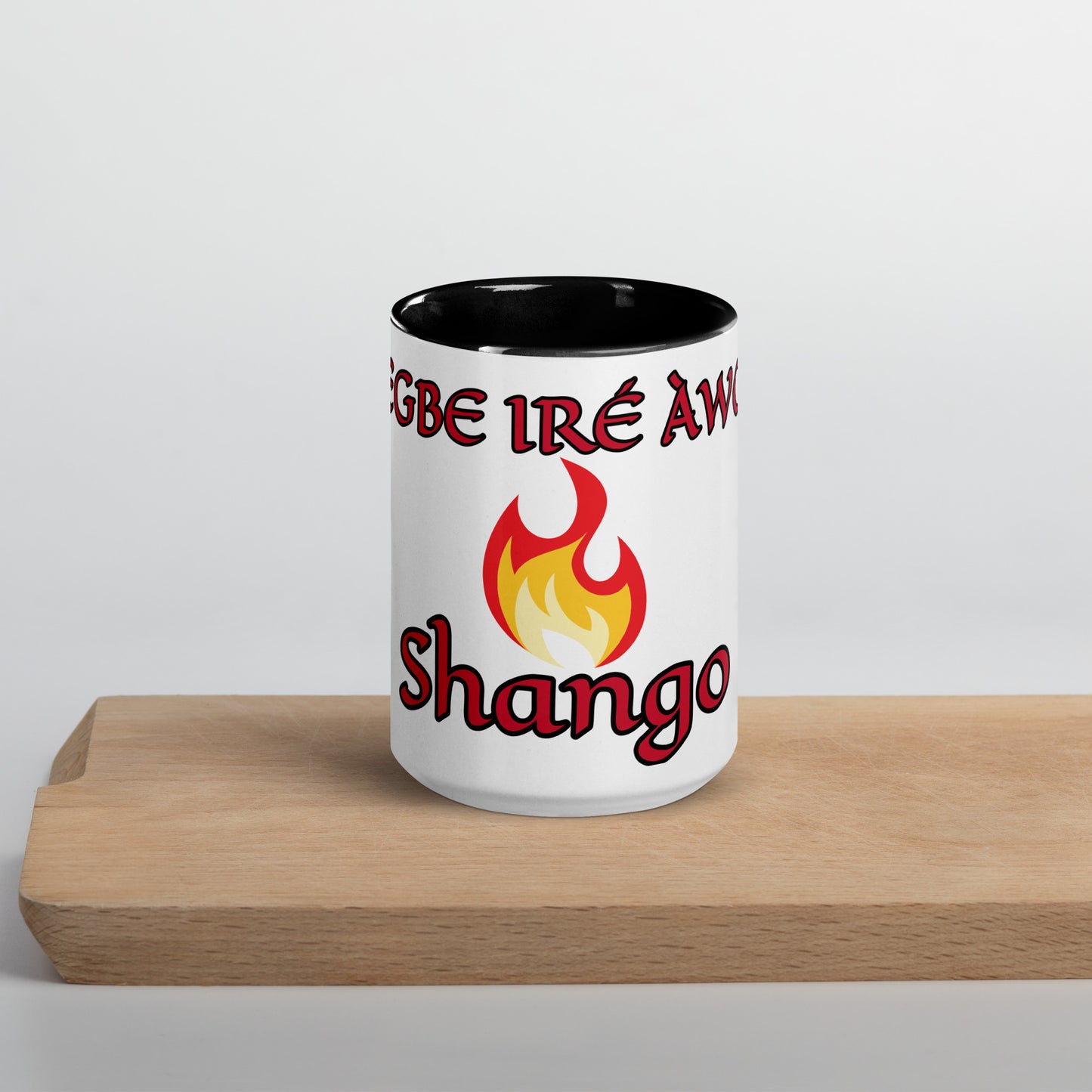 Egbe Shango White Mug with Color Inside