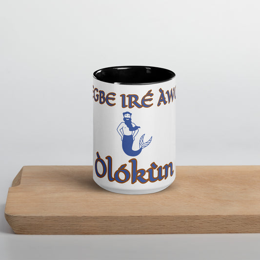 Egbe Olokun white Mug with Color Inside