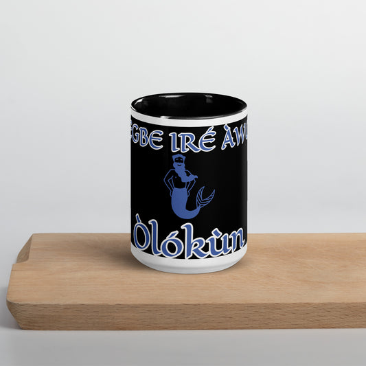 Egbe Olokun black Mug with Color Inside