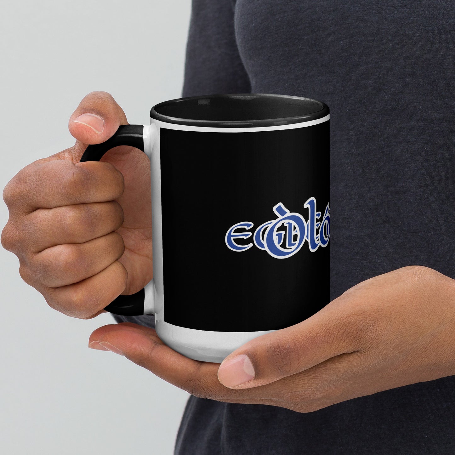 Egbe Òlókùn black mug with Color Inside