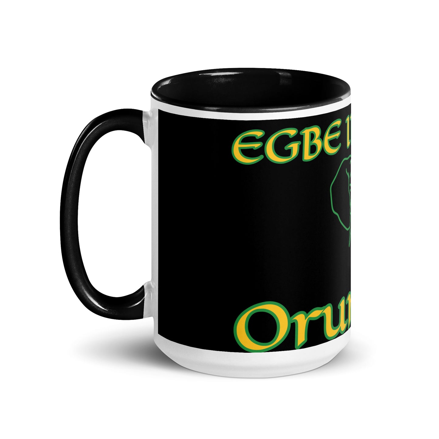 Egbe Orunmila Lucumi reverse black Mug with Color Inside