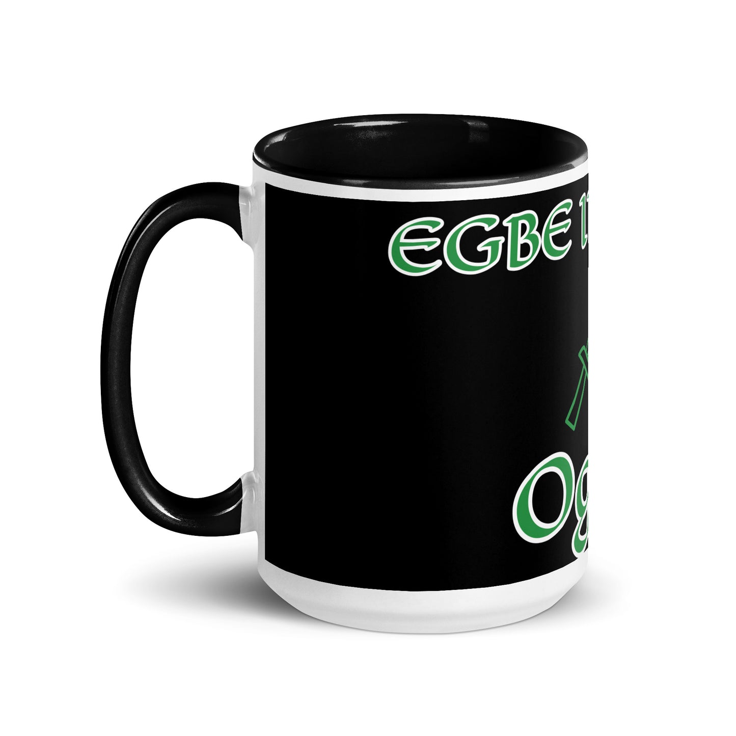 Egbe Ogun Black Mug with Color Inside