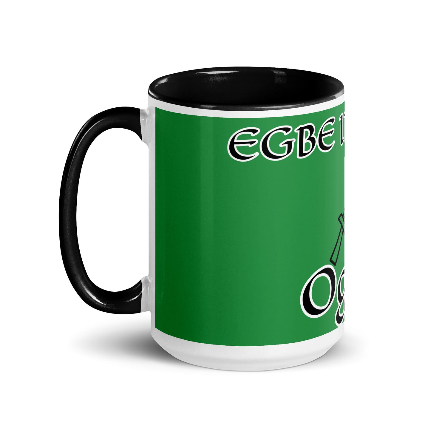 Egbe Ogun Green Mug with Color Inside