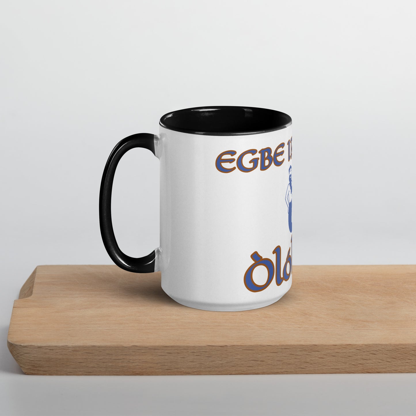 Egbe Olokun white Mug with Color Inside