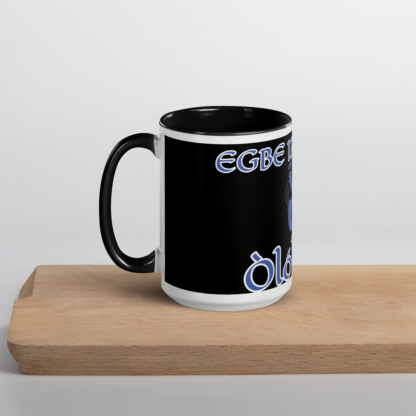 Egbe Olokun black Mug with Color Inside