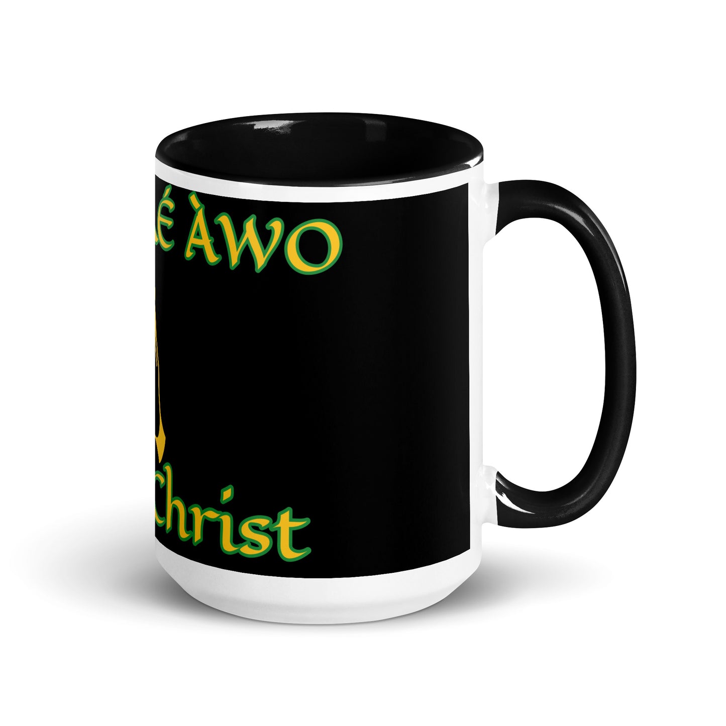 Egbe Jesus Christ black Mug with Color Inside