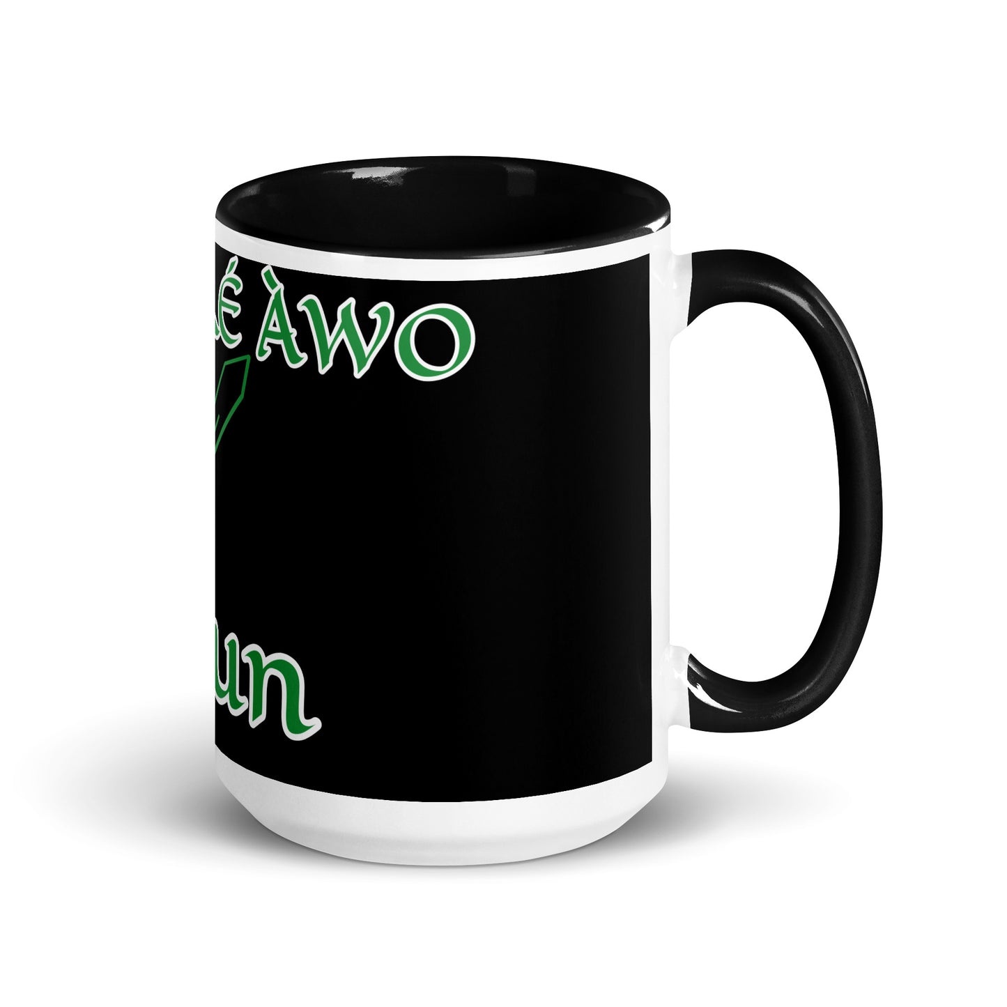 Egbe Ogun Black Mug with Color Inside