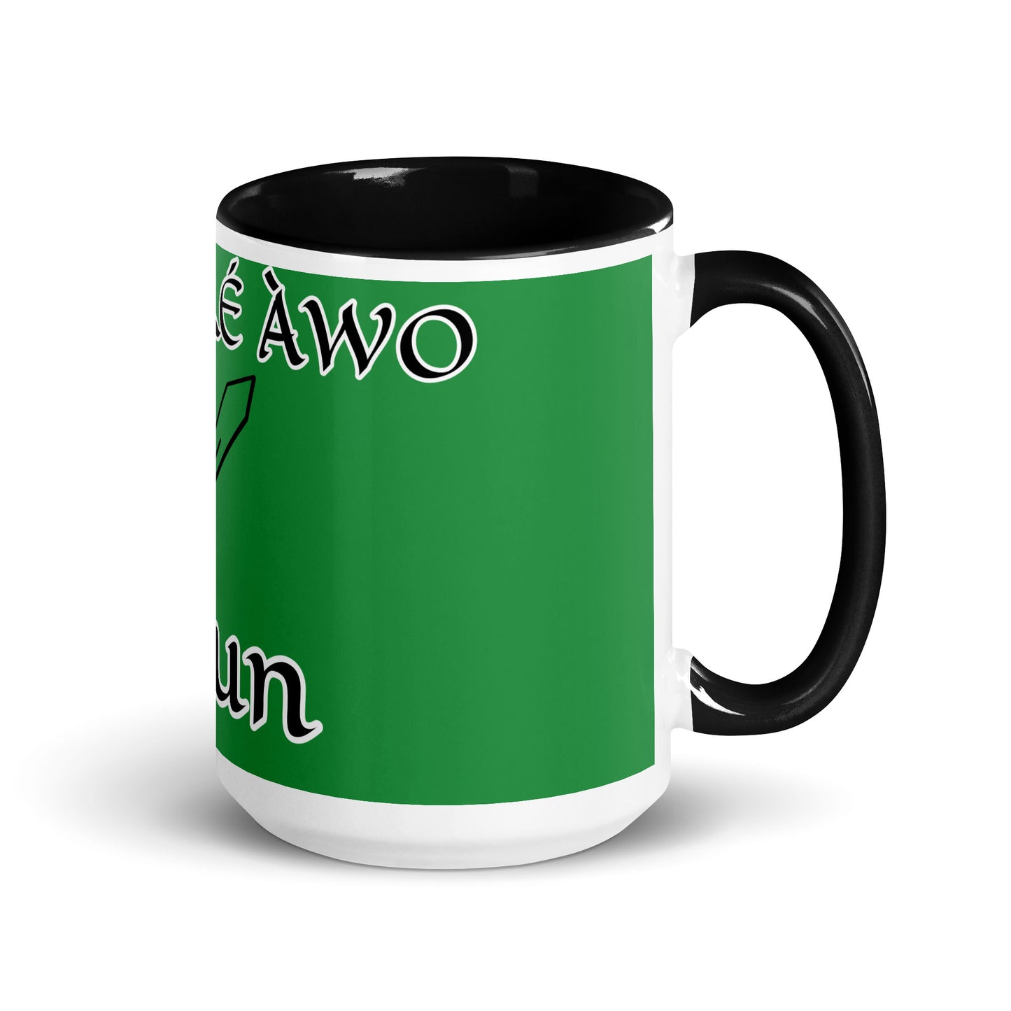 Egbe Ogun Green Mug with Color Inside