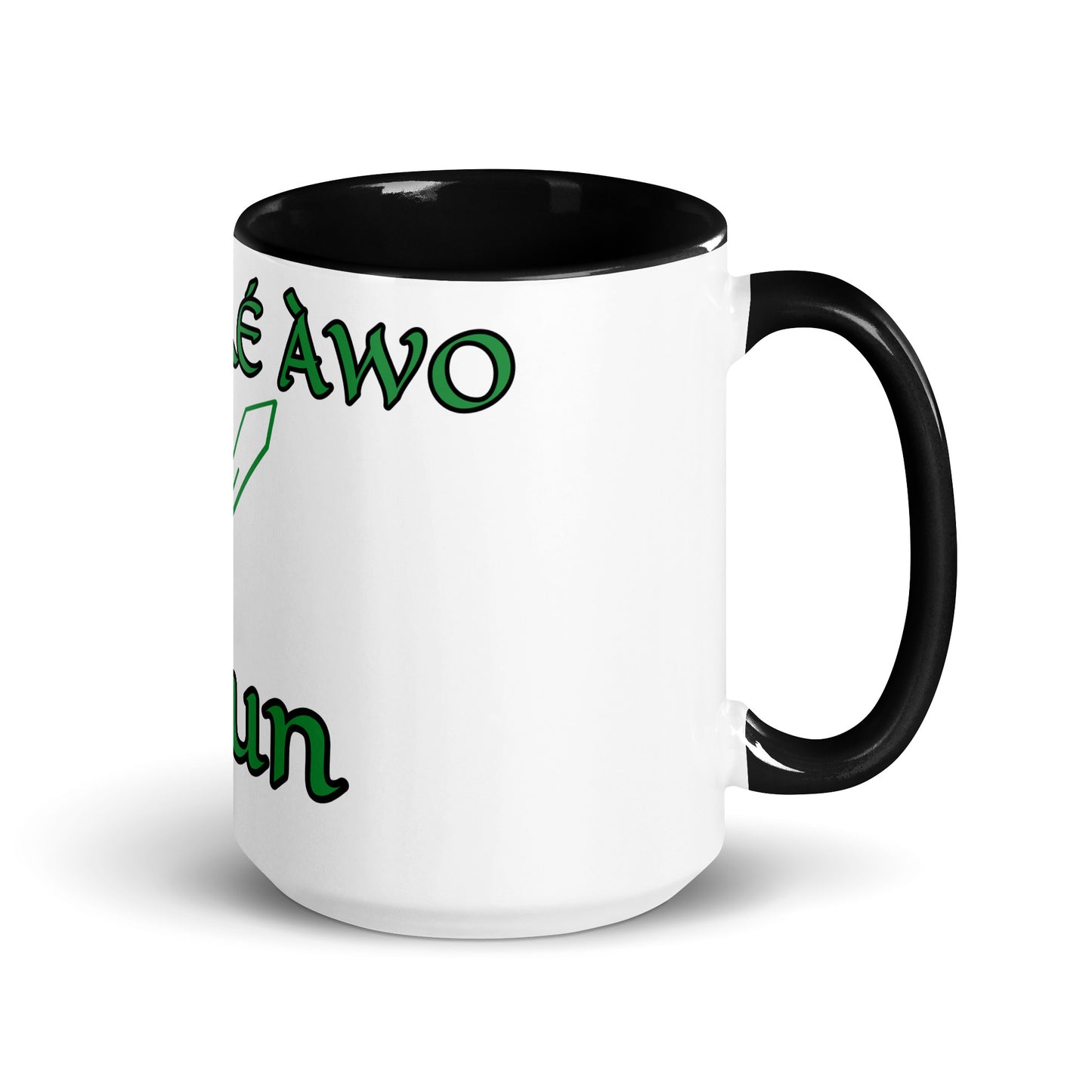 Egbe Ogun White Mug with Color Inside