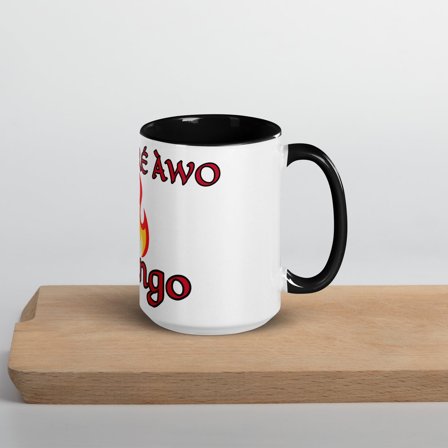 Egbe Shango White Mug with Color Inside