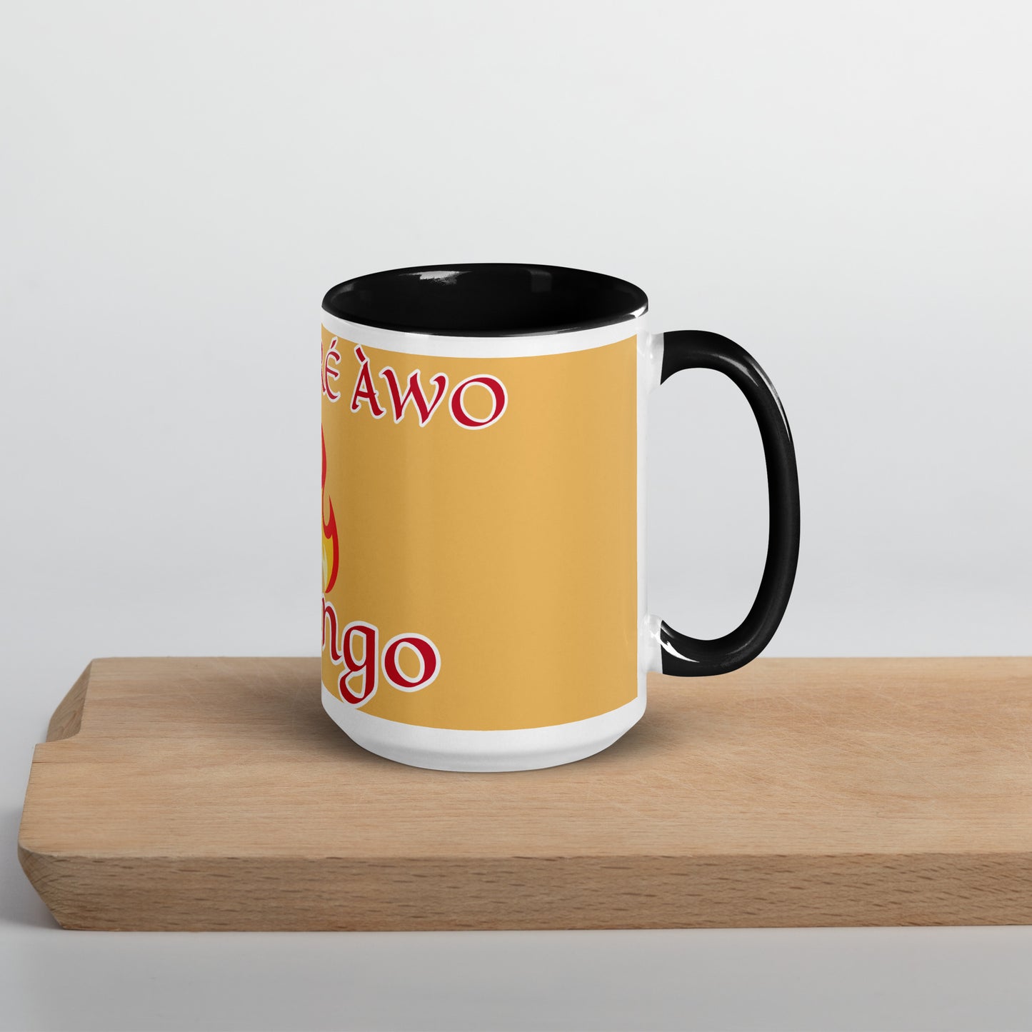 Egbe Shango Gold Mug with Color Inside