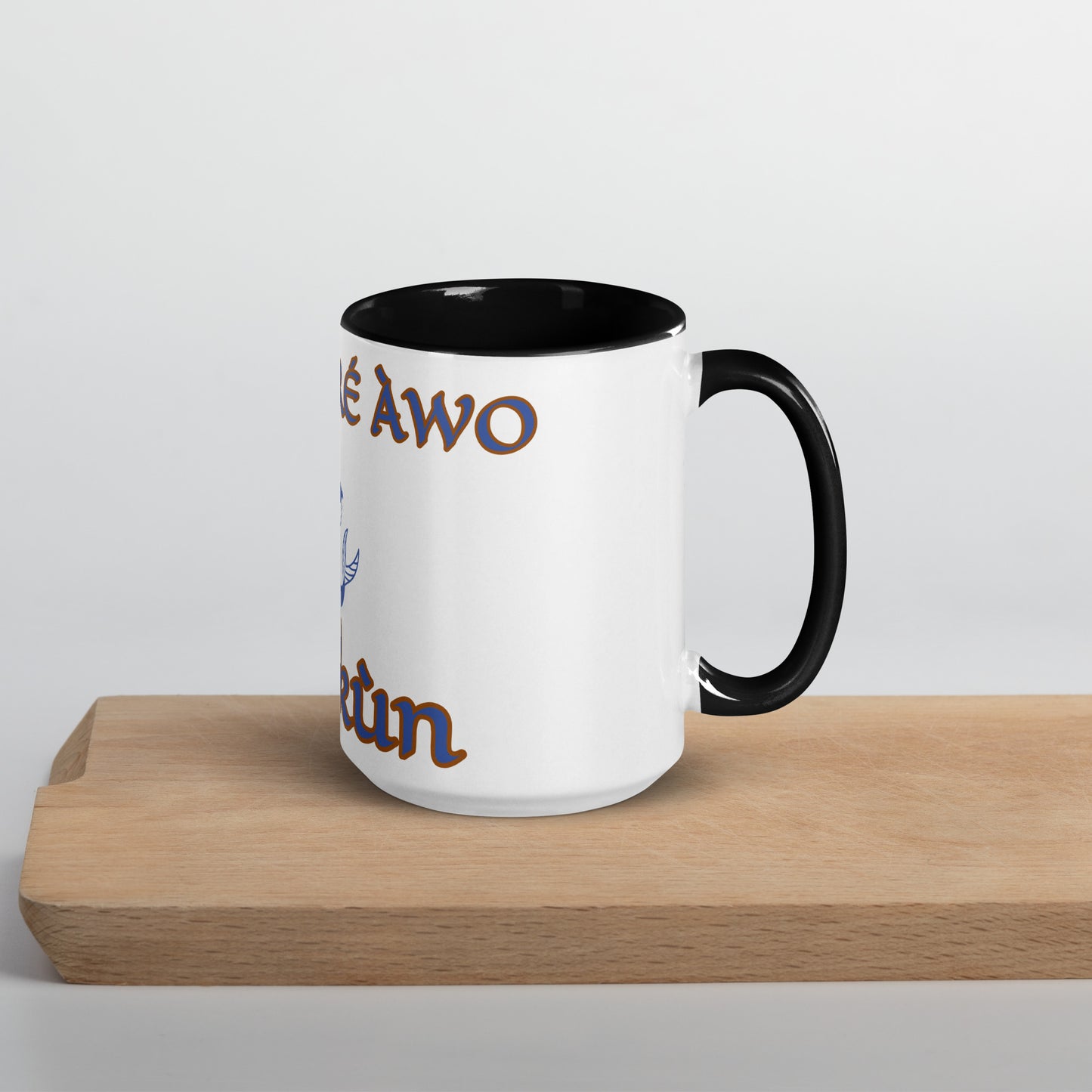 Egbe Olokun white Mug with Color Inside